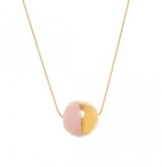 HALF BALL COLOR NECKLACE - pink